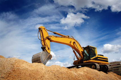 Excavadora relaizando movimientos de tierra